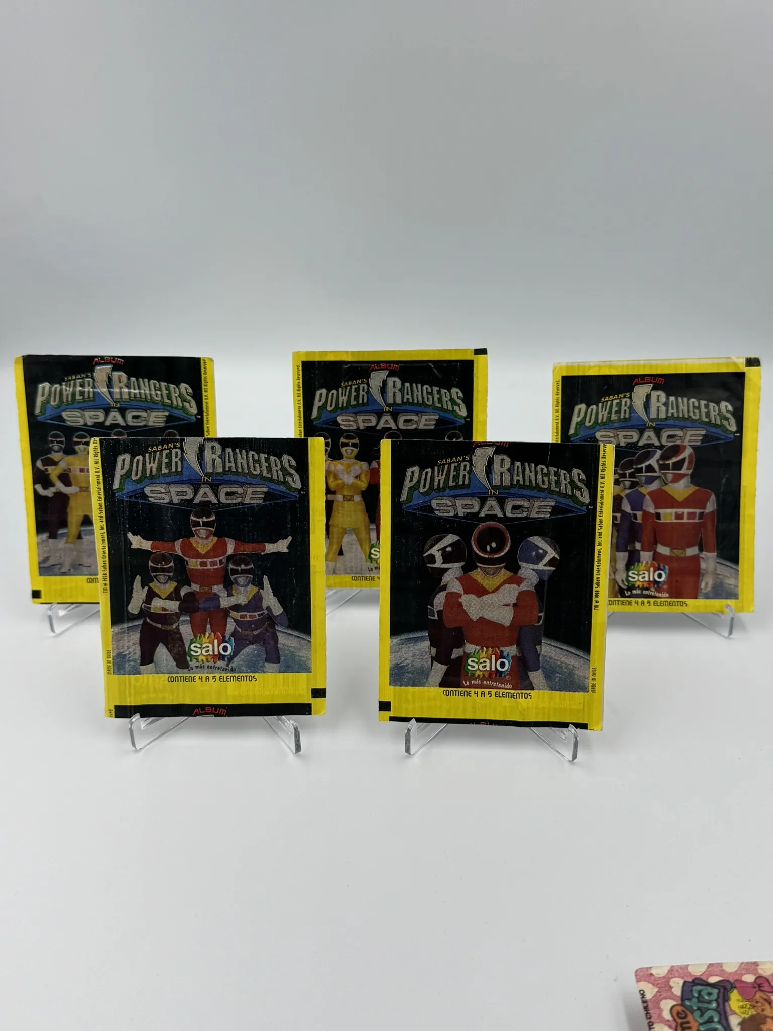 Power Rangers in Space - Sobre (5 Variantes) de Laminas/Cromos/Figuritas Sellado Original - Salo
