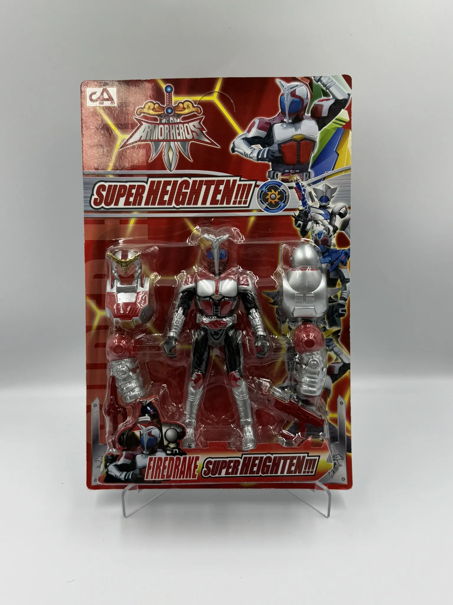 Figura Kamen Rider - Firedrake (Bootleg) - Armadura Plateada - Empaque Rojo