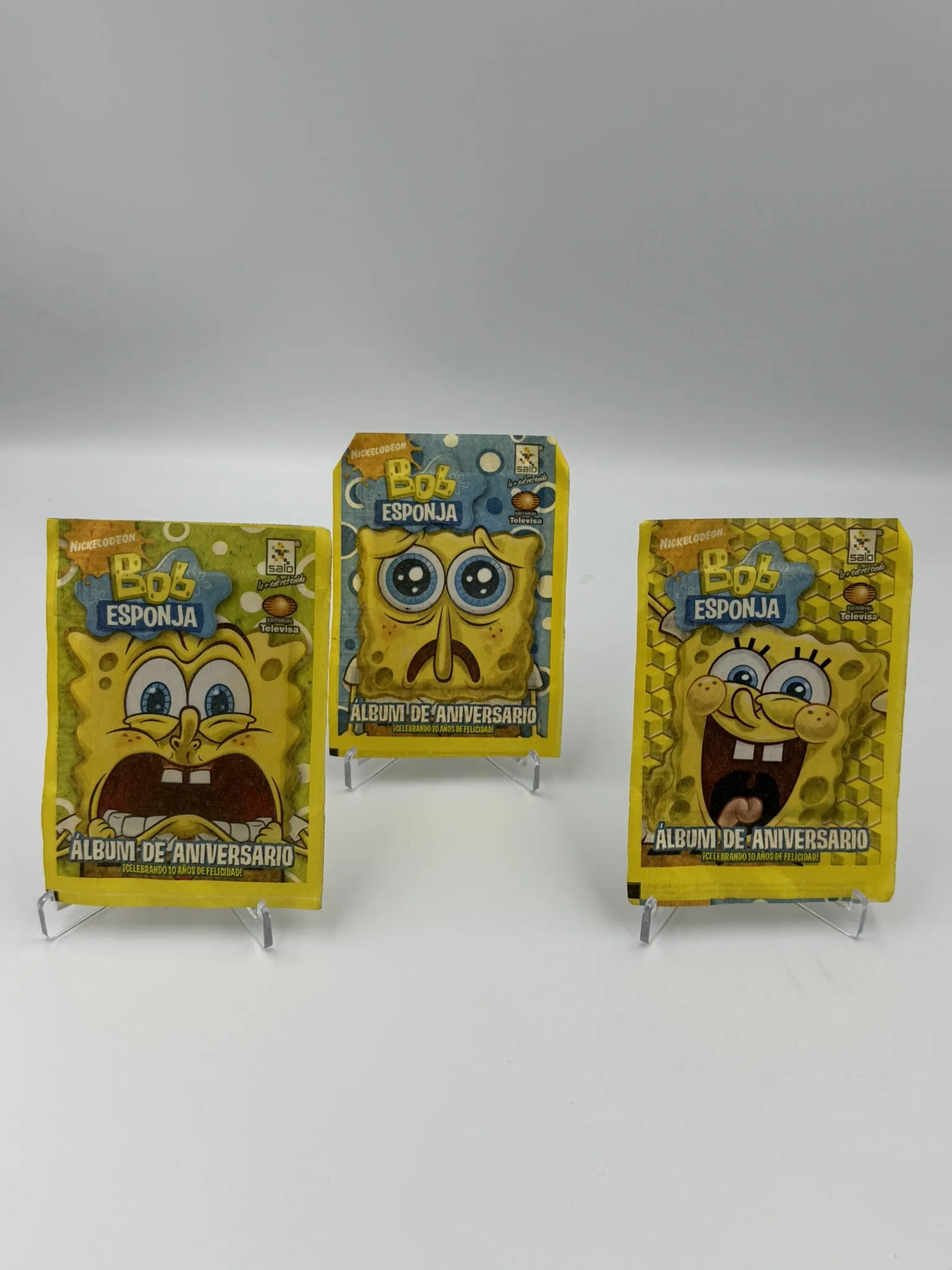 Bob Esponja - Album de Aniversario - Sobre (3 Variantes) de Laminas/Cromos/Figuritas Sellado Original - Salo
