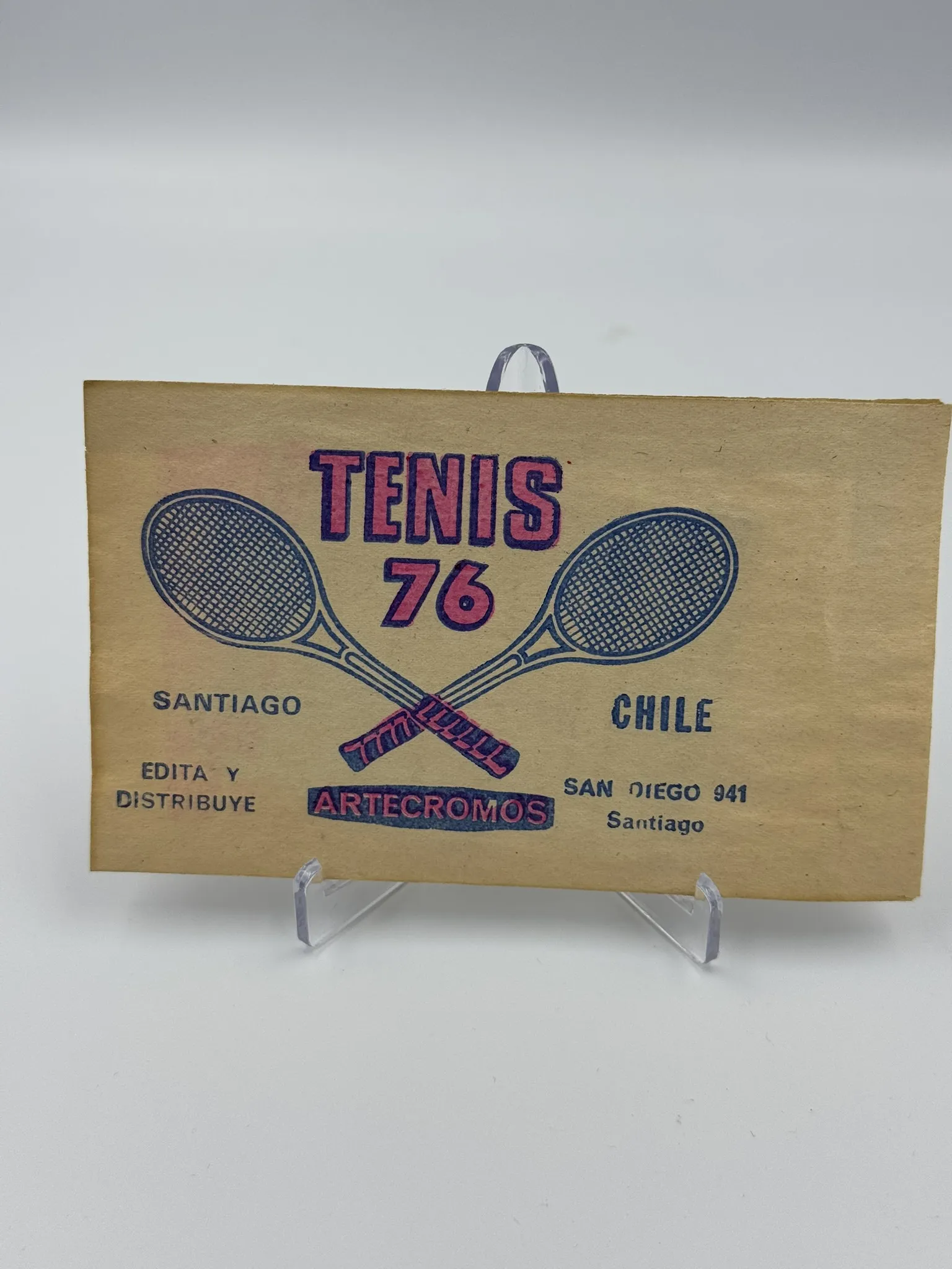 Tenis 76 - Sobre de Laminas/Cromos/Figuritas Sellado - Artecrom