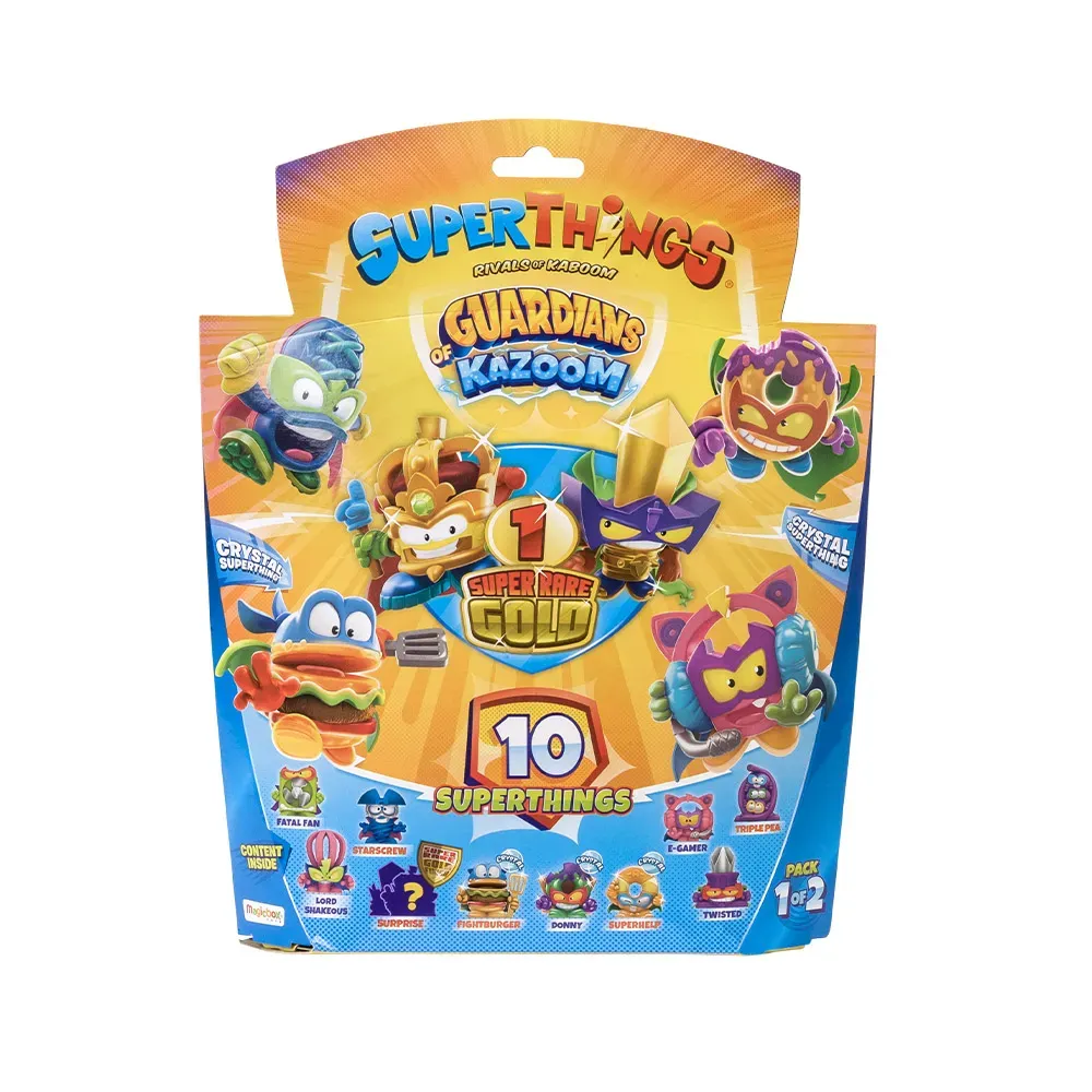 SuperThings Guardians of Kazoom - Blister (10 SuperThings) Incluye Dorado al azar - Caja 1 de 2 