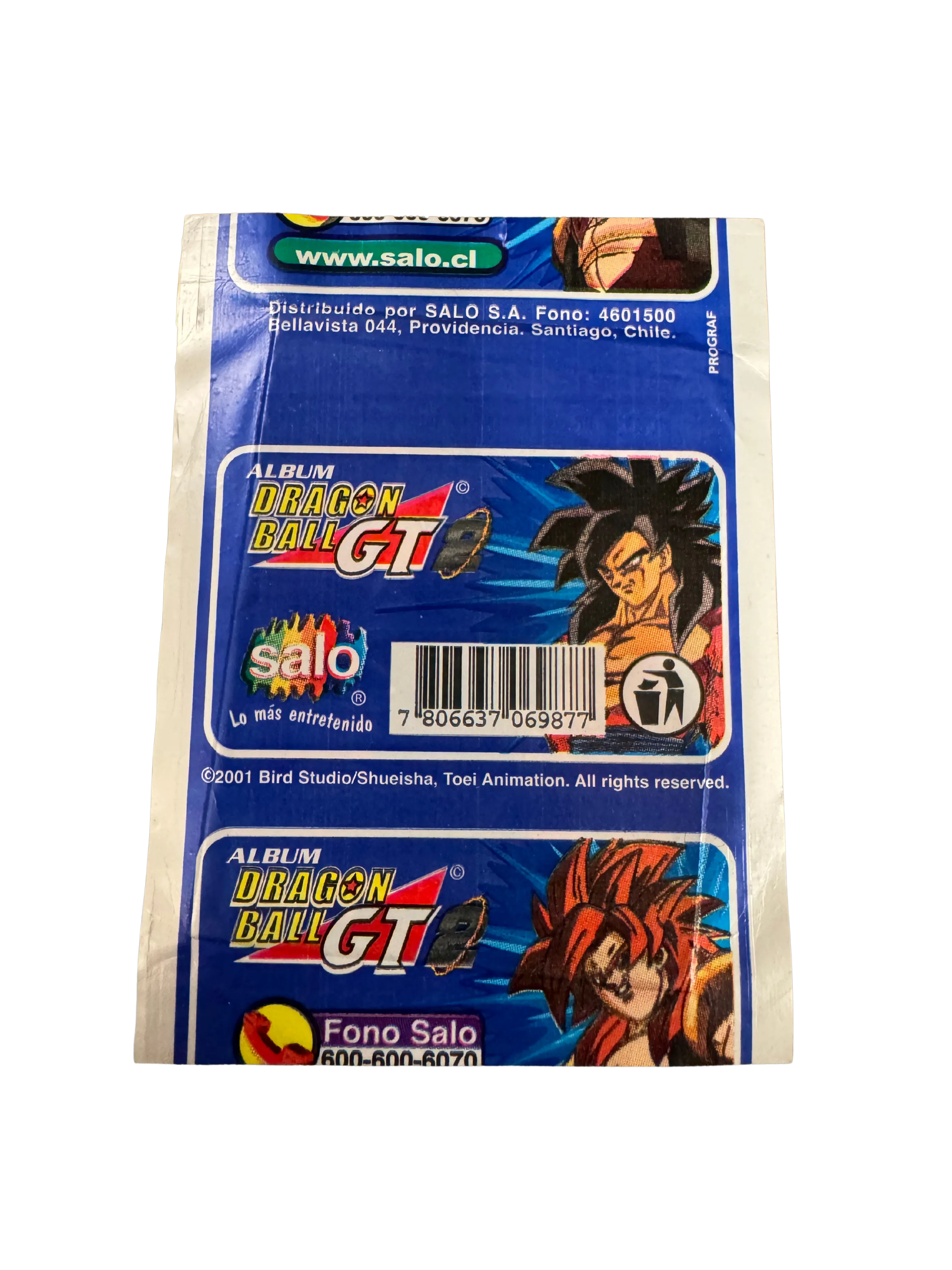 Dragon Ball GT 2 - Sobre de Laminas/Cromos/Figuritas Sellado Original - Salo