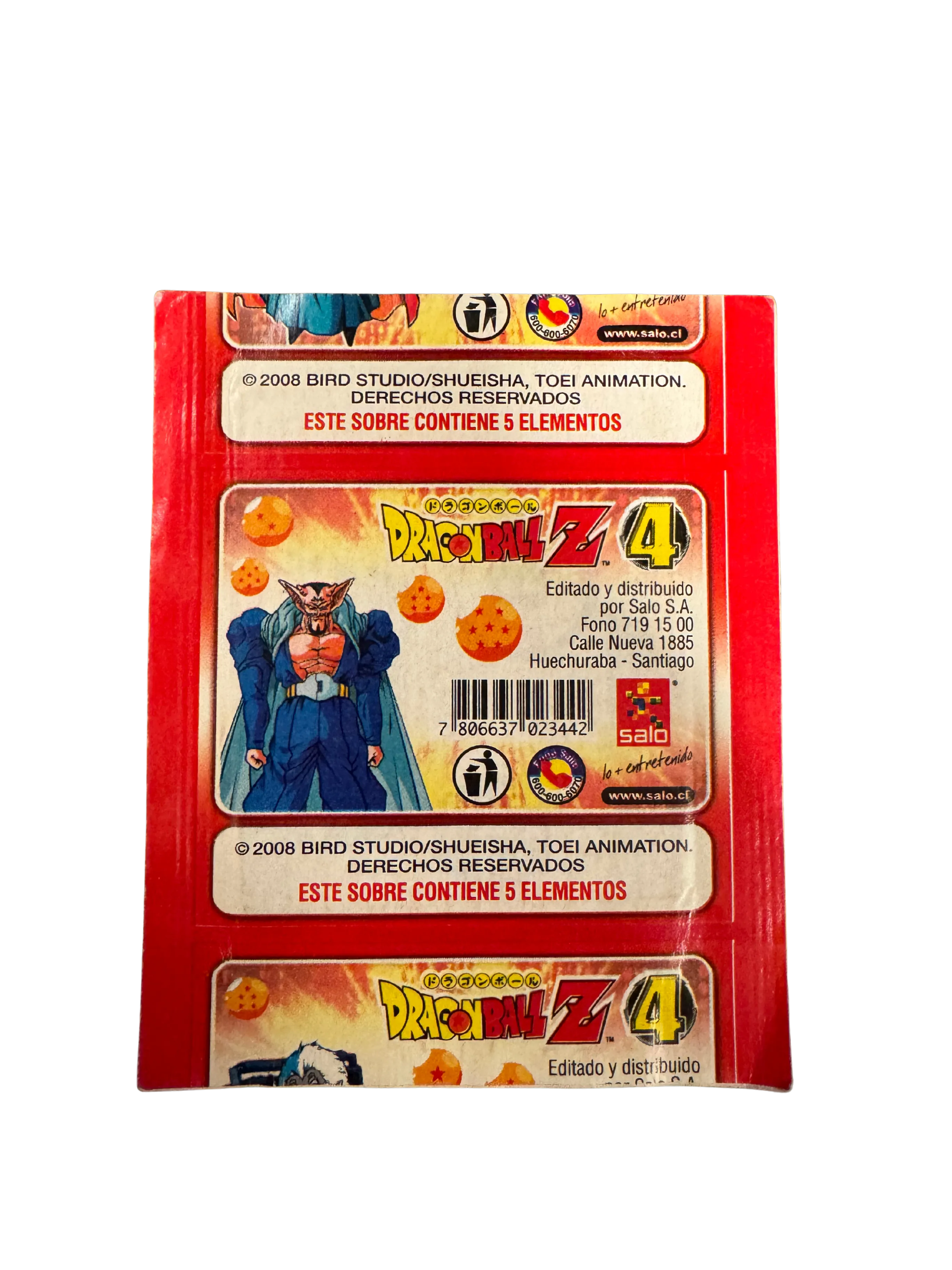 Dragon Ball Z 4- Re-Edicion - Sobre de Laminas/Cromos/Figuritas Sellado Original - Salo
