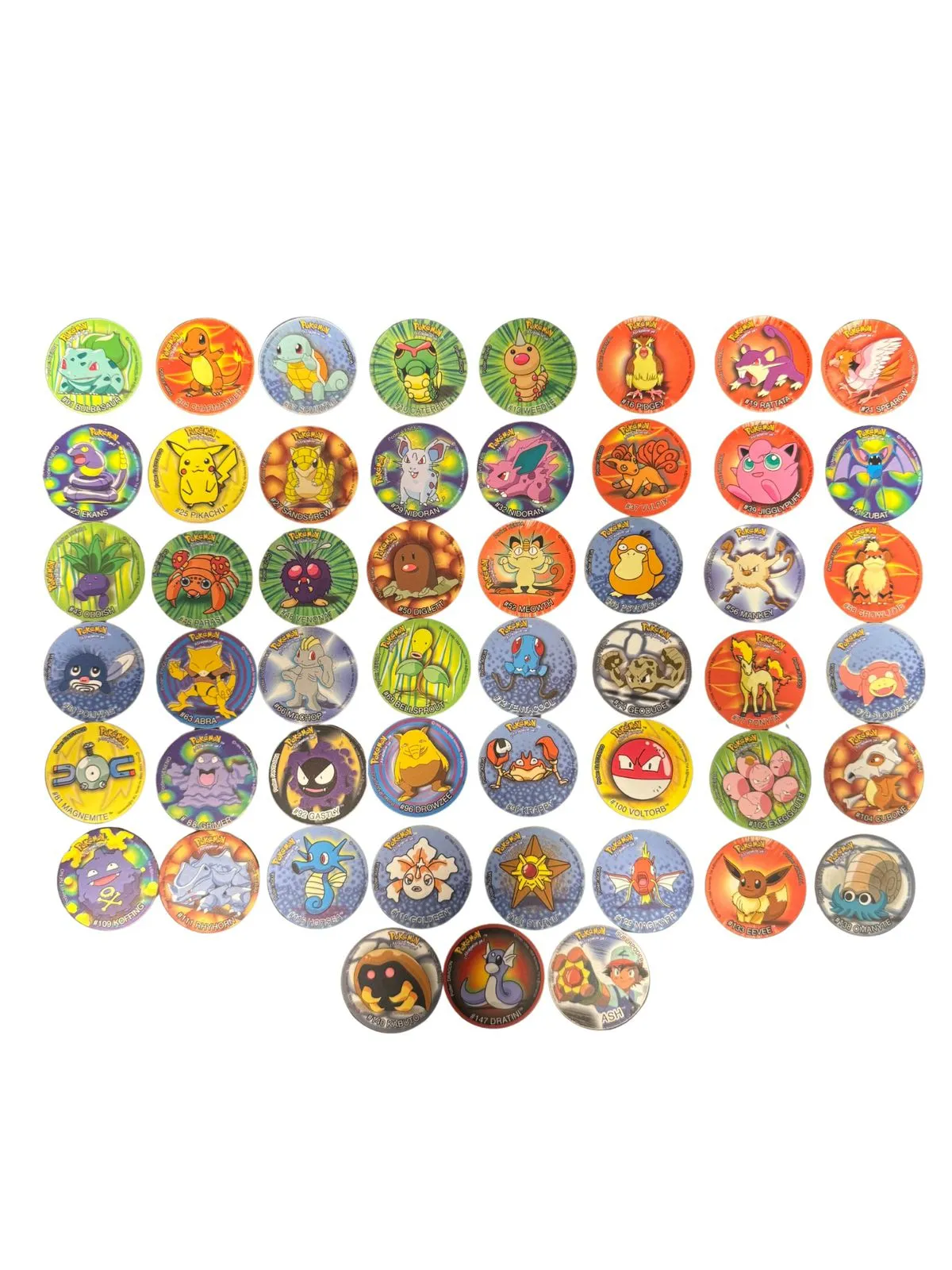 Pokemon 1  - Coleccion Completa de Tazos (Estado Exclusivo) - Evercrisp (2000)