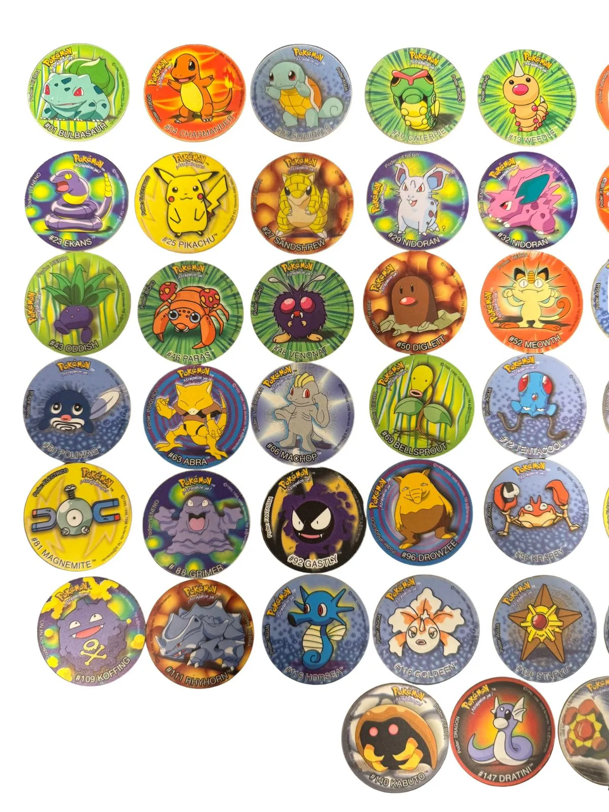 Pokemon 1  - Coleccion Completa de Tazos (Estado Exclusivo) - Evercrisp (2000)