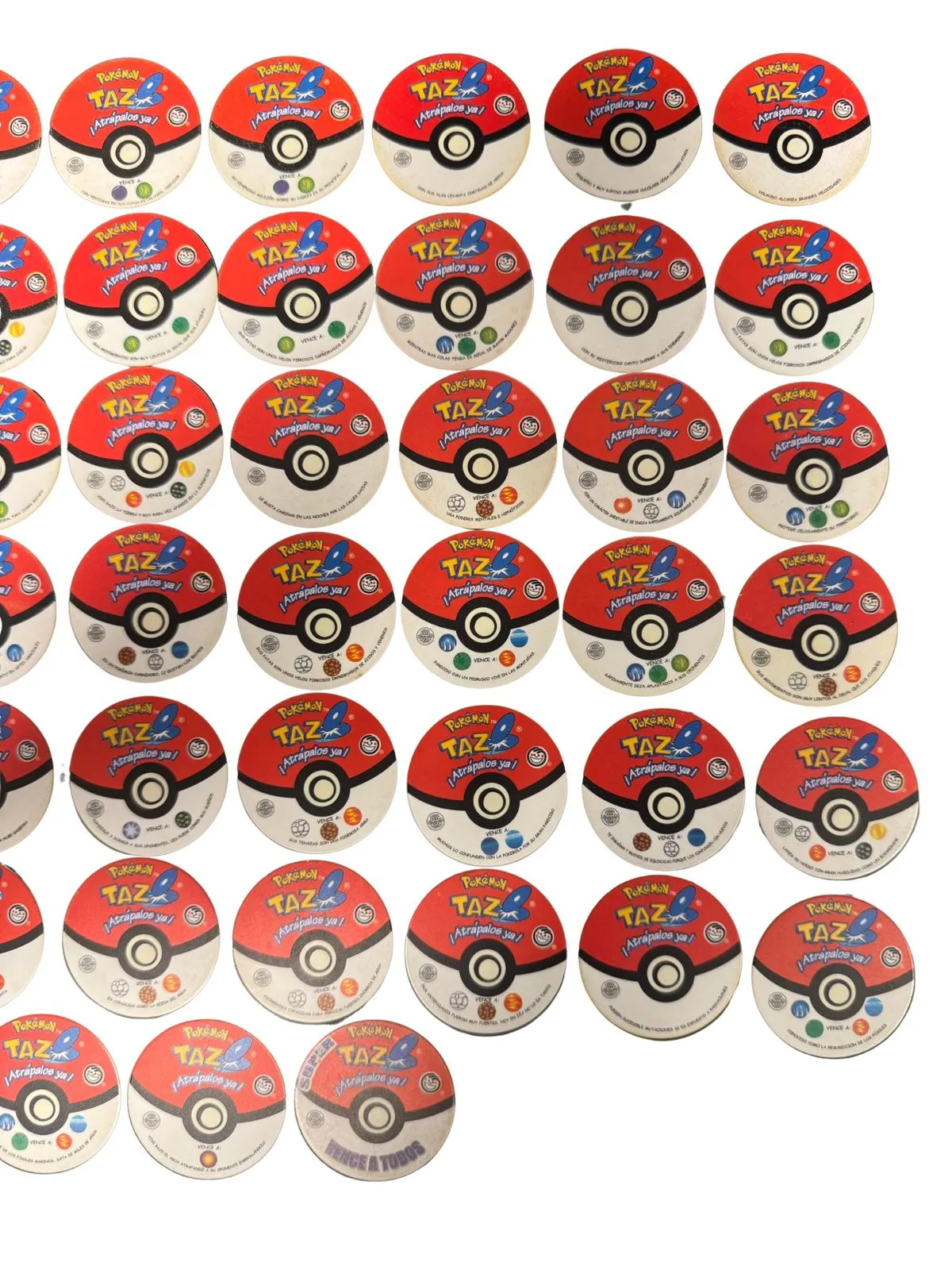 Pokemon 1  - Coleccion Completa de Tazos (Estado Exclusivo) - Evercrisp (2000)