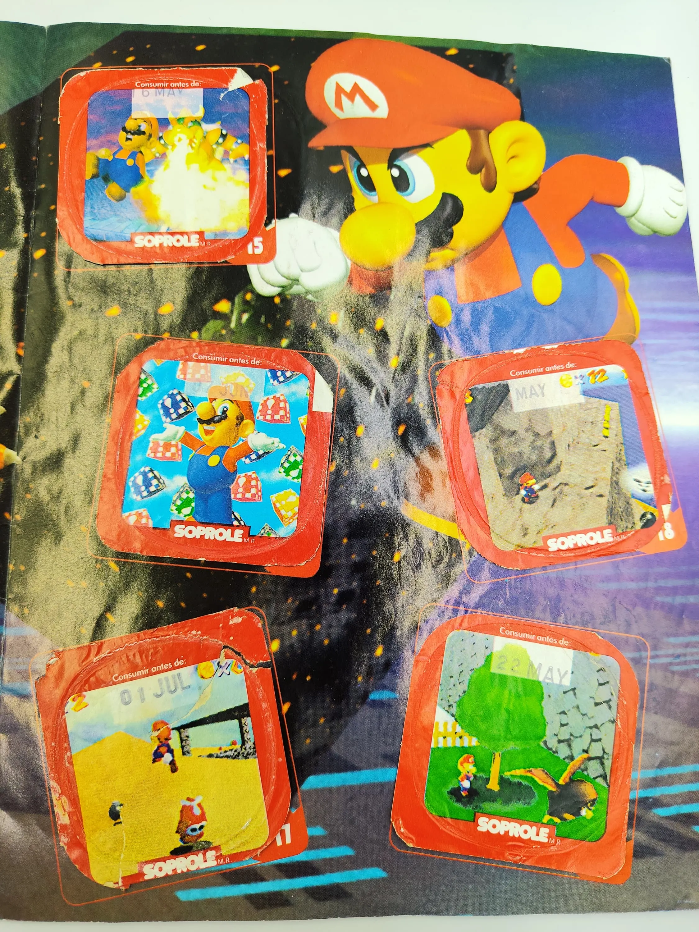 Super Mario 64  - Coleccion Completa (64 Tapas - Incluye Coleccionador) - Soprole (1994)