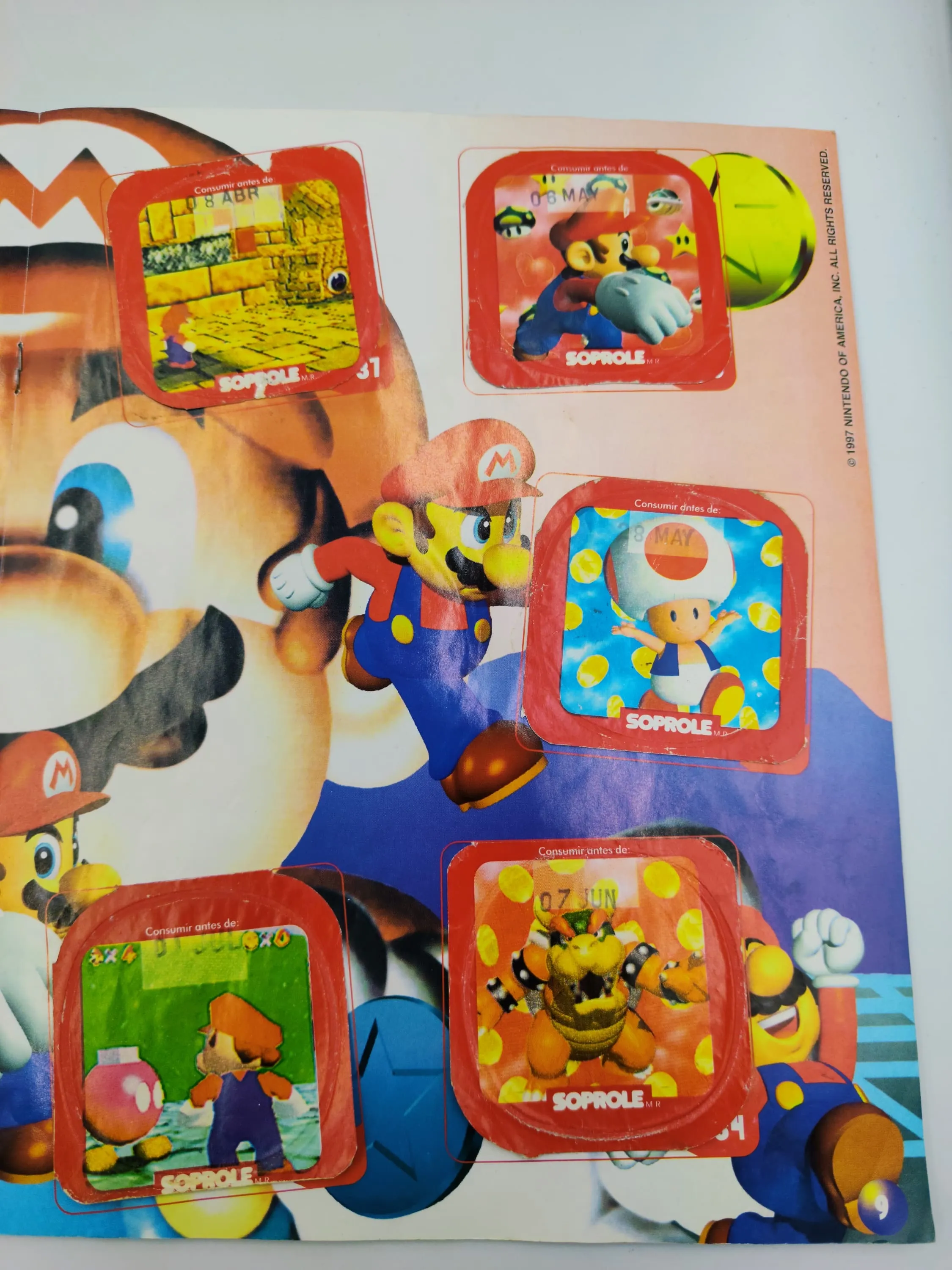 Super Mario 64  - Coleccion Completa (64 Tapas - Incluye Coleccionador) - Soprole (1994)
