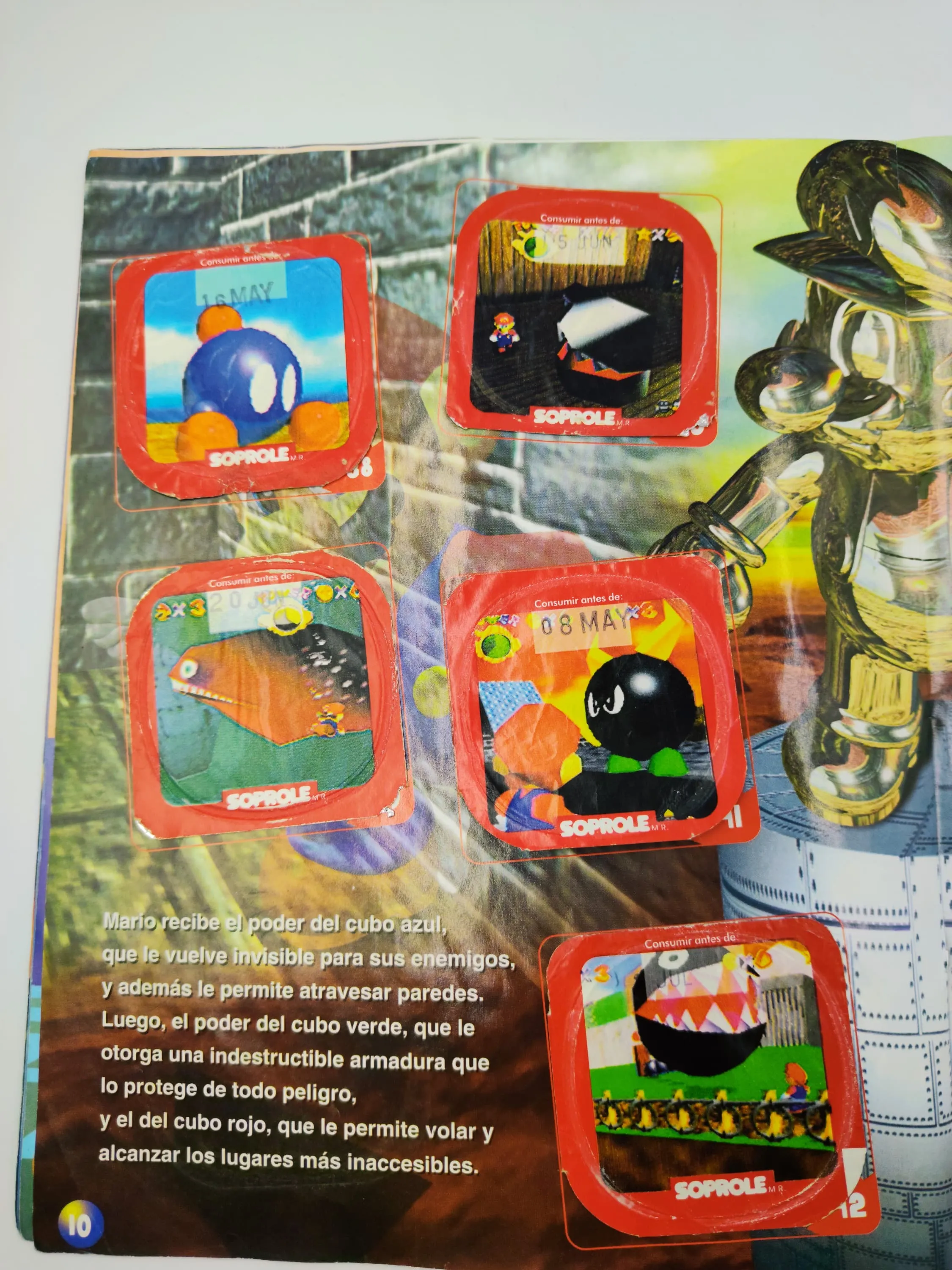 Super Mario 64  - Coleccion Completa (64 Tapas - Incluye Coleccionador) - Soprole (1994)