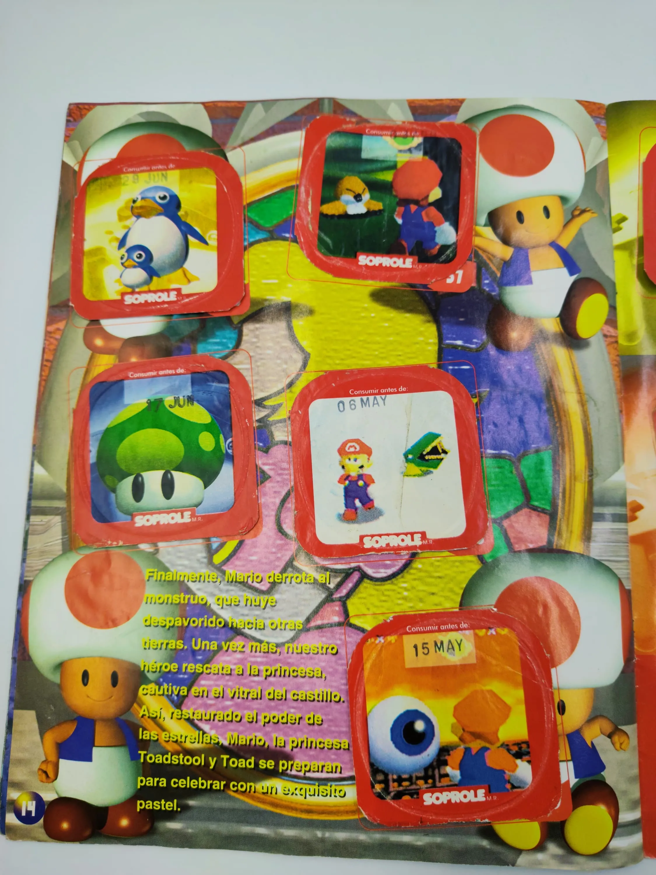 Super Mario 64  - Coleccion Completa (64 Tapas - Incluye Coleccionador) - Soprole (1994)