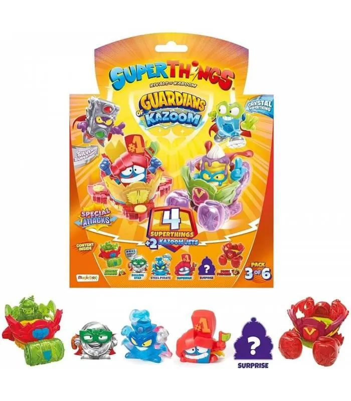 SuperThings Guardians of Kazoom - Blister 4 (4 Superthings + 2 Kazoom Jet) - Pack 3 de 6