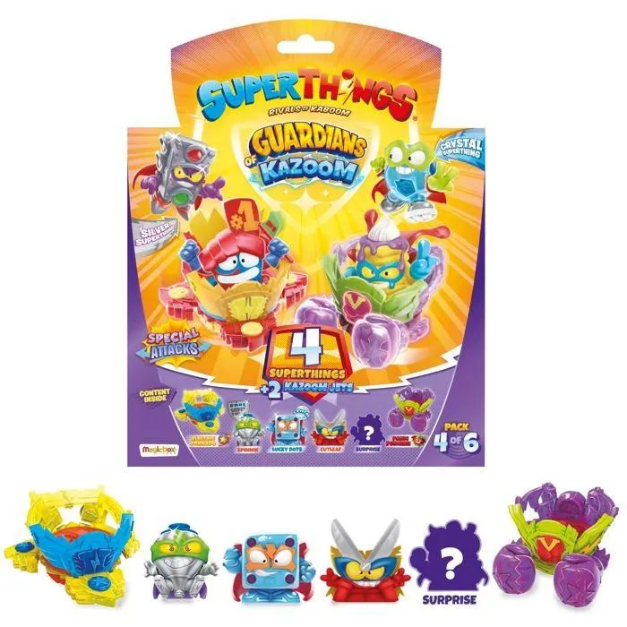 SuperThings Guardians of Kazoom - Blister 4 (4 Superthings + 2 Kazoom Jet) - Pack 4 de 6