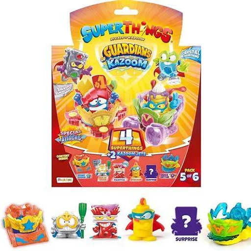 SuperThings Guardians of Kazoom - Blister 4 (4 Superthings + 2 Kazoom Jet) - Pack 5 de 6