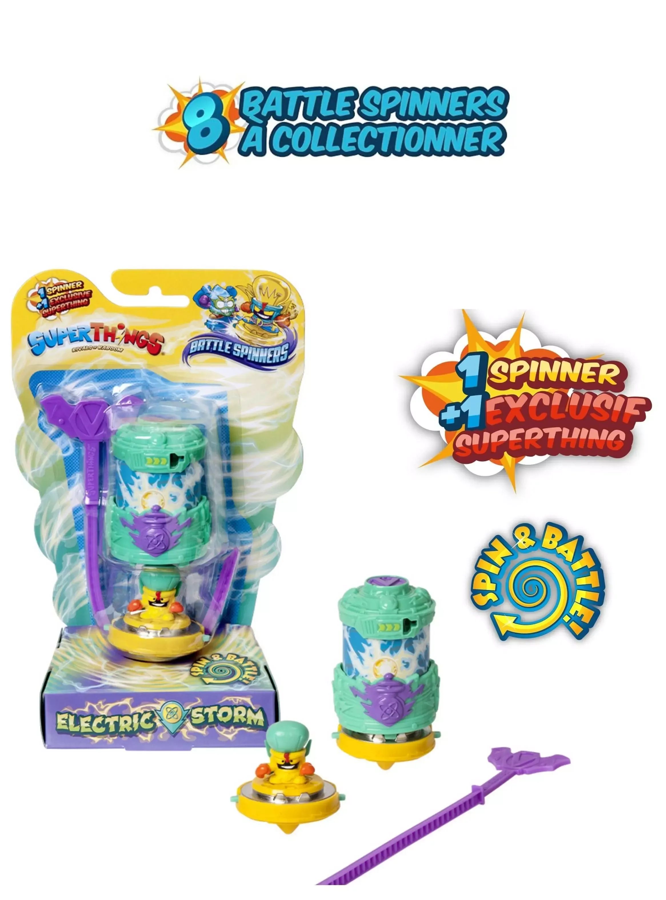 SuperThings - Battle Machine Series - Battle Spinners - Electric Storm (Verde Agua)